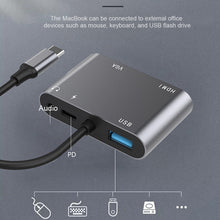 Load image into Gallery viewer, Usb C 5 In 1 HUB Docking Station Hdmi Audio And Video VGA Screen PD Port Hub
