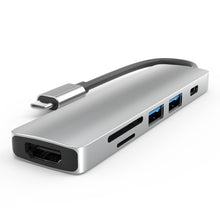 Load image into Gallery viewer, Usb 6 In 1 Docking Station Hdmi Audio And Video Sd Card Reader Pd Port Hub
