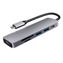 Load image into Gallery viewer, Usb 6 In 1 Docking Station Hdmi Audio And Video Sd Card Reader Pd Port Hub
