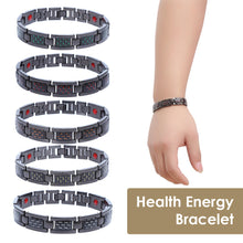 Load image into Gallery viewer, Drop Ship Double Row Negative Ion Germanium Blue Bracelet Man Titanium Carbon Fiber Bangles

