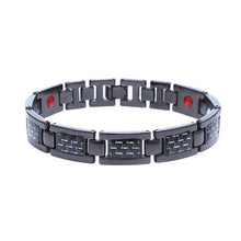 Load image into Gallery viewer, Drop Ship Double Row Negative Ion Germanium Blue Bracelet Man Titanium Carbon Fiber Bangles
