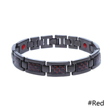 Load image into Gallery viewer, Drop Ship Double Row Negative Ion Germanium Blue Bracelet Man Titanium Carbon Fiber Bangles
