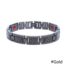 Load image into Gallery viewer, Drop Ship Double Row Negative Ion Germanium Blue Bracelet Man Titanium Carbon Fiber Bangles

