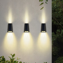 Load image into Gallery viewer, Solar Wall Lights Garden Fence Waterproof Solar Led Light Up&amp;Down Light Outdoor Solar Wall Stair Light Patio Courtyard Street Landscape Garden Decor Wall Lamp
