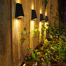 Load image into Gallery viewer, Solar Wall Lights Garden Fence Waterproof Solar Led Light Up&amp;Down Light Outdoor Solar Wall Stair Light Patio Courtyard Street Landscape Garden Decor Wall Lamp
