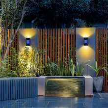 Load image into Gallery viewer, LED Solar Wall Lights Outdoor Waterproof Solar Led Light Up&amp;Down Light Outdoor Solar Wall Stair Light Patio Courtyard Street Landscape Garden Decor Wall Lamp
