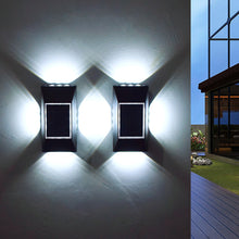 Load image into Gallery viewer, New 6/12 LED Solar Wall Lights Garden Fence Waterproof Solar Led Light Up&amp;Down Light Outdoor Solar Wall Stair Light Patio Courtyard Street Landscape Garden Decor Wall Lamp
