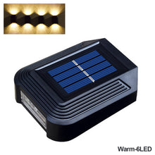 Load image into Gallery viewer, New 6/12 LED Solar Wall Lights Garden Fence Waterproof Solar Led Light Up&amp;Down Light Outdoor Solar Wall Stair Light Patio Courtyard Street Landscape Garden Decor Wall Lamp
