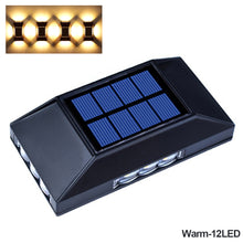 Load image into Gallery viewer, New 6/12 LED Solar Wall Lights Garden Fence Waterproof Solar Led Light Up&amp;Down Light Outdoor Solar Wall Stair Light Patio Courtyard Street Landscape Garden Decor Wall Lamp

