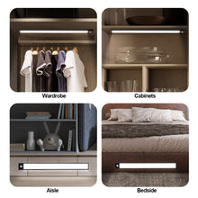 Load image into Gallery viewer, Ultra Thin Motion Sensor Night Light USB Rechargeable Wireless Lamp Bedroom Bedside Cabinet Wardrobe Night Lighting
