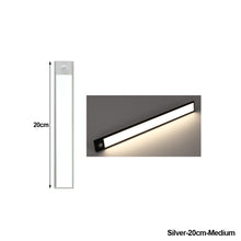 Load image into Gallery viewer, Ultra Thin Motion Sensor Night Light USB Rechargeable Wireless Lamp Bedroom Bedside Cabinet Wardrobe Night Lighting
