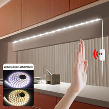 Load image into Gallery viewer, Waterproof USB Smart Motion Sensor LED Light Strip Hand Scan Night Light Strip Tape Bedroom Kitchen Home Wardrobe Decor
