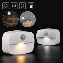 Load image into Gallery viewer, Motion Sensor Wireless Night Lamp Bedside Cabinet LED Night Lights Room Stairway Wardrobe Small Nightlights Lamp
