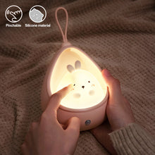 Load image into Gallery viewer, Smart Motion Sensor Night Light USB Chargeable Cute Animal LED Lamp Gifts For Children Kids Bedroom Silicone Wall Lights
