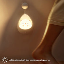 Load image into Gallery viewer, Smart Motion Sensor Night Light USB Chargeable Cute Animal LED Lamp Gifts For Children Kids Bedroom Silicone Wall Lights
