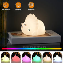 Load image into Gallery viewer, Cute Dinosaur Tap Night Light Silicone Animal Atmosphere Lamp Children Kids Holiday Gift Dimmable Sleeping Night Lamp 5V USB Charging
