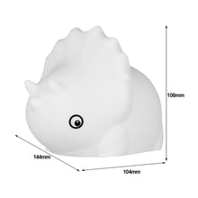 Load image into Gallery viewer, Cute Dinosaur Tap Night Light Silicone Animal Atmosphere Lamp Children Kids Holiday Gift Dimmable Sleeping Night Lamp 5V USB Charging
