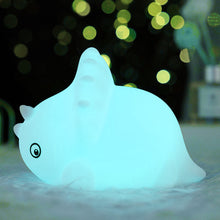 Load image into Gallery viewer, Cute Dinosaur Tap Night Light Silicone Animal Atmosphere Lamp Children Kids Holiday Gift Dimmable Sleeping Night Lamp 5V USB Charging
