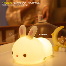 Load image into Gallery viewer, Cute Rabbit Tap Night Light Silicone Animal Atmosphere Lamp Children Kids Holiday Gift Dimmable Sleeping Night Lamp 5V USB Charging
