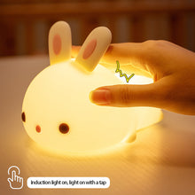 Load image into Gallery viewer, Cute Rabbit Tap Night Light Silicone Animal Atmosphere Lamp Children Kids Holiday Gift Dimmable Sleeping Night Lamp 5V USB Charging
