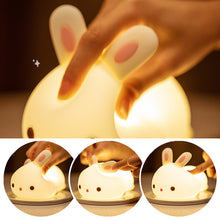 Load image into Gallery viewer, Cute Rabbit Tap Night Light Silicone Animal Atmosphere Lamp Children Kids Holiday Gift Dimmable Sleeping Night Lamp 5V USB Charging
