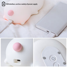 Load image into Gallery viewer, Cute Rabbit Tap Night Light Silicone Animal Atmosphere Lamp Children Kids Holiday Gift Dimmable Sleeping Night Lamp 5V USB Charging
