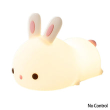 Load image into Gallery viewer, Cute Rabbit Tap Night Light Silicone Animal Atmosphere Lamp Children Kids Holiday Gift Dimmable Sleeping Night Lamp 5V USB Charging
