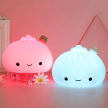 Load image into Gallery viewer, Cute Bun Tap Night Light Silicone Atmosphere Lamp Children Kids Holiday Gift Dimmable Sleeping Night Lamp 5V USB Charging
