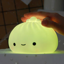 Load image into Gallery viewer, Cute Bun Tap Night Light Silicone Atmosphere Lamp Children Kids Holiday Gift Dimmable Sleeping Night Lamp 5V USB Charging
