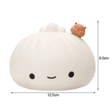 Load image into Gallery viewer, Cute Bun Tap Night Light Silicone Atmosphere Lamp Children Kids Holiday Gift Dimmable Sleeping Night Lamp 5V USB Charging
