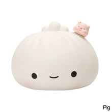 Load image into Gallery viewer, Cute Bun Tap Night Light Silicone Atmosphere Lamp Children Kids Holiday Gift Dimmable Sleeping Night Lamp 5V USB Charging
