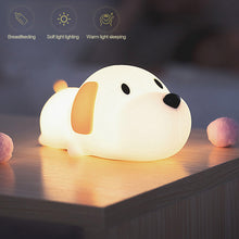 Load image into Gallery viewer, Cute Puppy Touch Senor Night Light Silicone Dog Dimmable Atmosphere Lamp Children Kids Holiday Gift Sleeping Night Lamp 5V USB Charging
