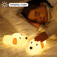 Load image into Gallery viewer, Cute Puppy Touch Senor Night Light Silicone Dog Dimmable Atmosphere Lamp Children Kids Holiday Gift Sleeping Night Lamp 5V USB Charging
