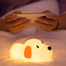 Load image into Gallery viewer, Cute Puppy Touch Senor Night Light Silicone Dog Dimmable Atmosphere Lamp Children Kids Holiday Gift Sleeping Night Lamp 5V USB Charging
