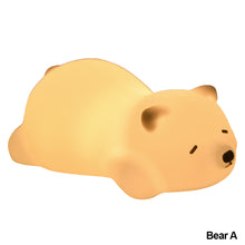 Load image into Gallery viewer, USB Charging Cute Polar Bear Tap Night Light Silicone Animal Atmosphere Lamp Children Kids Holiday Gift Dimmable Sleeping Night Lamp 5V
