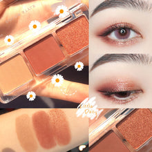 Load image into Gallery viewer, 3 Colors Eyeshadow Palette Waterproof Pearl Matte Glitter Daisy Eyeshadow Girl Sunset Makeup Bright Eyeshadow Palette

