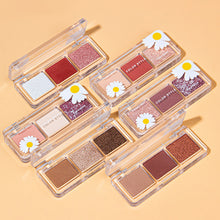 Load image into Gallery viewer, 3 Colors Eyeshadow Palette Waterproof Pearl Matte Glitter Daisy Eyeshadow Girl Sunset Makeup Bright Eyeshadow Palette
