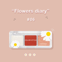 Load image into Gallery viewer, 3 Colors Eyeshadow Palette Waterproof Pearl Matte Glitter Daisy Eyeshadow Girl Sunset Makeup Bright Eyeshadow Palette
