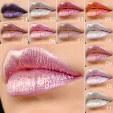 Load image into Gallery viewer, Shimmer Lip Gloss Beauty Girl Diamond Glitter Lip Tint Waterproof Long Lasting Gold Flash Liquid Lipstick Makeup Women Cosmetic
