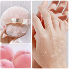 Load image into Gallery viewer, Peach Air Color Highlighter Loose Powder Setting Makeup Ball Body Highlight Powder Puff Hair Ball Fashion Makeup Tools

