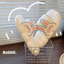 Load image into Gallery viewer, Cute Rabbit Slippers Soft Thick Bottom Non-slip Home Slippers Comfortable Summer Slippers for Women
