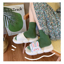Load image into Gallery viewer, Cute Rabbit Slippers Soft Thick Bottom Non-slip Home Slippers Comfortable Summer Slippers for Women
