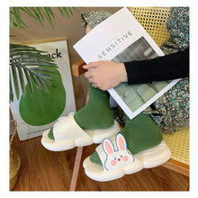 Load image into Gallery viewer, Cute Rabbit Slippers Soft Thick Bottom Non-slip Home Slippers Comfortable Summer Slippers for Women
