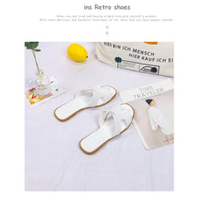 Load image into Gallery viewer, Fashion Solid Color Flat Slippers Non-slip Wear-resistant PU Leather Slippers Outdoor Slippers for Women
