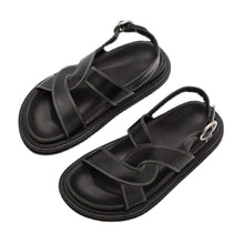 Load image into Gallery viewer, Buckle Platform Platform Sandals Cross Peep Toe Round Toe Sandals Beach Shoes Summer Shoes for Women
