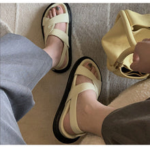 Load image into Gallery viewer, Buckle Platform Platform Sandals Cross Peep Toe Round Toe Sandals Beach Shoes Summer Shoes for Women
