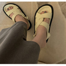 Load image into Gallery viewer, Buckle Platform Platform Sandals Cross Peep Toe Round Toe Sandals Beach Shoes Summer Shoes for Women
