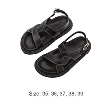 Load image into Gallery viewer, Buckle Platform Platform Sandals Cross Peep Toe Round Toe Sandals Beach Shoes Summer Shoes for Women
