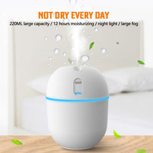 Load image into Gallery viewer, 220ML Mini Air Humidifier with Night Light USB Plug-in Cool Mist Sprayer Portable For Car Bedroom Office Home Appliance
