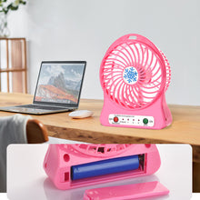 Load image into Gallery viewer, Portable Mini LED Fan Air Cooler Battery Operated USB Rechargeable Desktop 3 Mode Speed Regulation LED Lighting Function Without Battery
